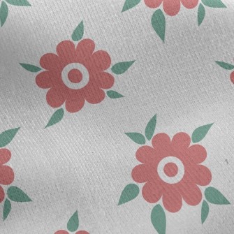 Green Leaves Dotted With Flowe Jersey Backed Fleece