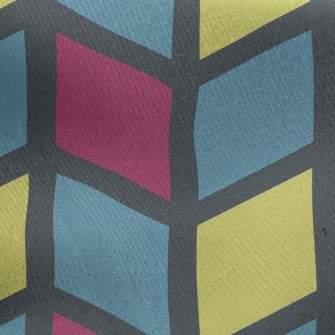 Colorful Mosaic Waves Jersey Backed Fleece