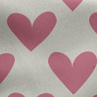 Simple Pink Heart Jersey Backed Fleece