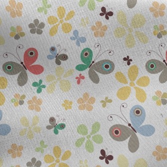 Summer Colorful Floral Butterf Jersey Backed Fleece