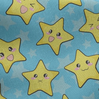 Cute Emoticon Star Jersey Backed Fleece