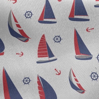 Two-Color Sailboat Jersey Backed Fleece
