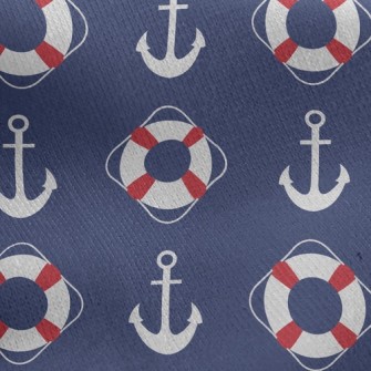 Life Buoy And Anchor Jersey Backed Fleece
