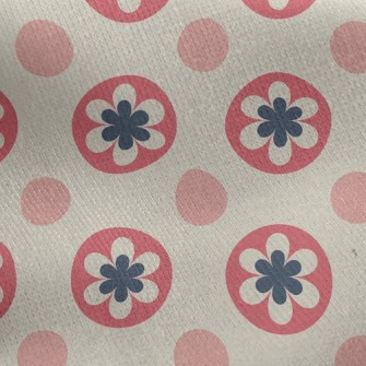 Flowers And Dots Jersey Backed Fleece