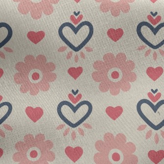 Love Pink Flower Jersey Backed Fleece