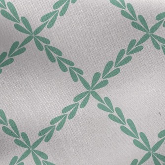 Grid Of Leaves Jersey Backed Fleece