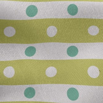 Polka Dot Horizontal Stripes Jersey Backed Fleece