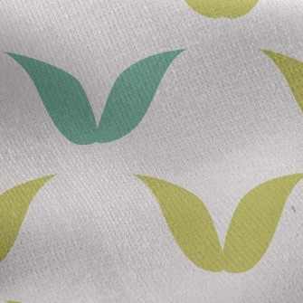 Small Leaves Jersey Backed Fleece