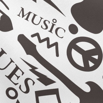 Black Music Elements Pongee