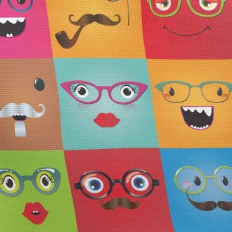 Funny Glasses Face Pongee