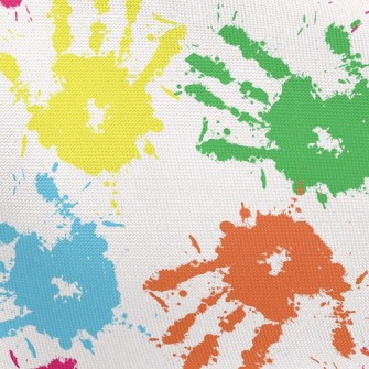 Colorful Handprints Pongee