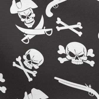 Evil Pirate Skeleton Pongee
