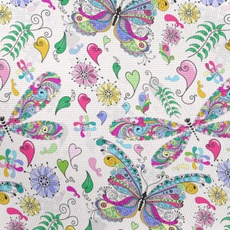Colorful Butterfly Pongee