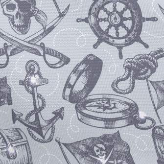 Skeleton Pirate Treasure Pongee