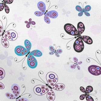 Purple Butterfly Fly Pongee