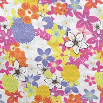 Delicate Blooming Flowers Pongee