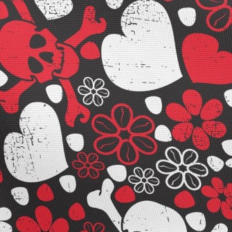Love Flower Skull Pongee