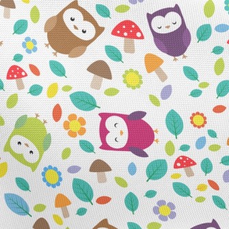 Playful Owl Pongee