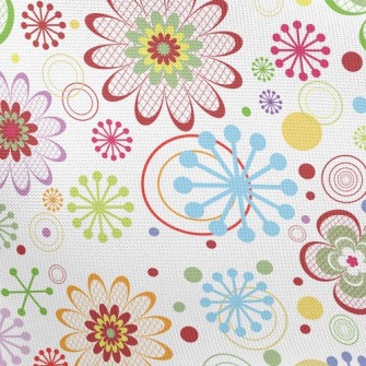 Colorful Painted Flowers Pongee