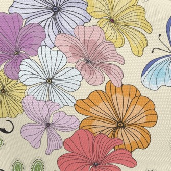 Colorful Butterfly Pongee