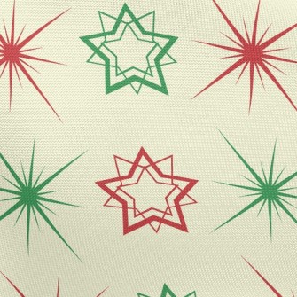 Red And Green Shining Stars Pongee