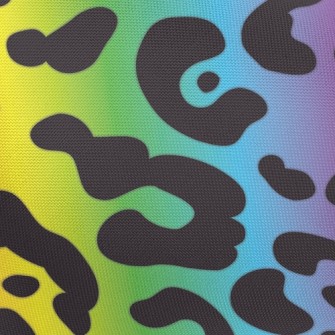 Rainbow Gradient Leopard Print Pongee