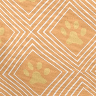 Diamond Frame Dog Footprints Pongee