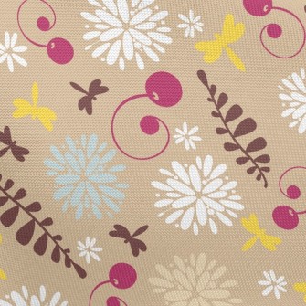 Elegant Flowers And Fruits Pongee