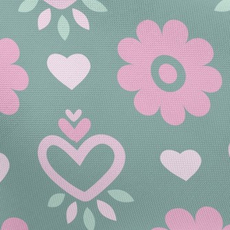Heart Shaped Round Flower Pongee