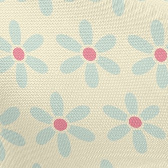 Polka Dot Blue Flower Pongee