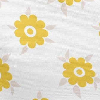 Light Yellow Small Round Flowe Pongee