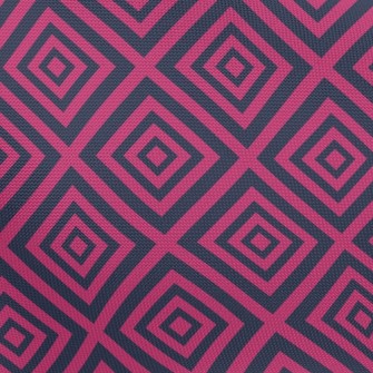 Pink Black Line Square Pongee