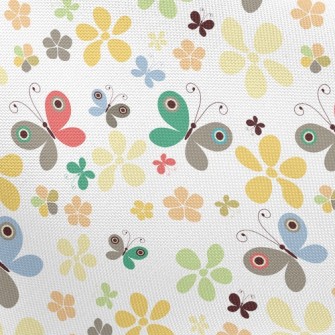 Summer Colorful Floral Butterf Pongee