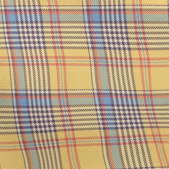 Yellow And Blue Plaid Pattern Pongee