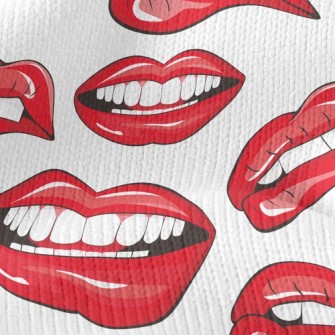 Charming Red Lips Stretch Jersey