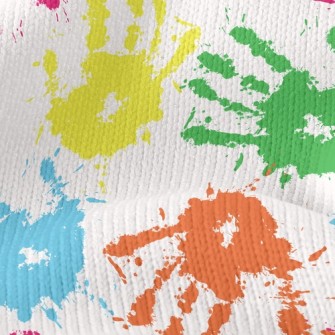 Colorful Handprints Stretch Jersey
