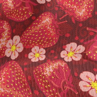 Sweetheart Bright Strawberries Stretch Jersey