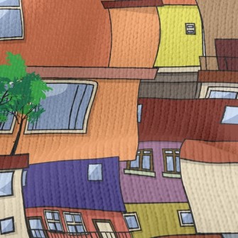 Colorful Houses Stretch Jersey