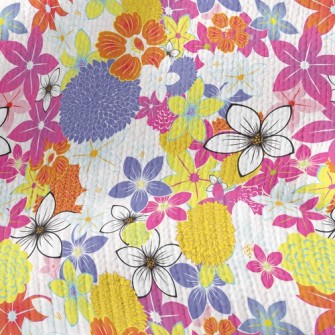 Delicate Blooming Flowers Stretch Jersey