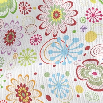 Colorful Painted Flowers Stretch Jersey