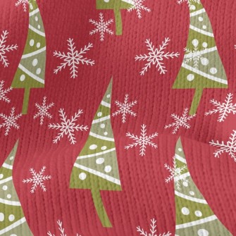 Snowflake Christmas Tree Stretch Jersey