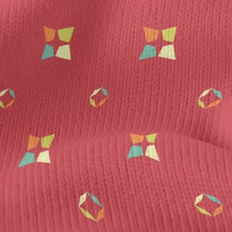 Nostalgic Colored Squares Stretch Jersey
