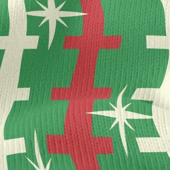 Christmas Ladder Stars Stretch Jersey