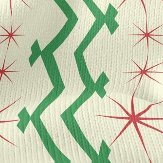 Christmas Star Lines Stretch Jersey