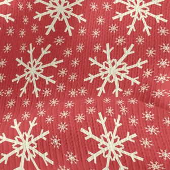 Shiny Christmas Snowflakes Stretch Jersey