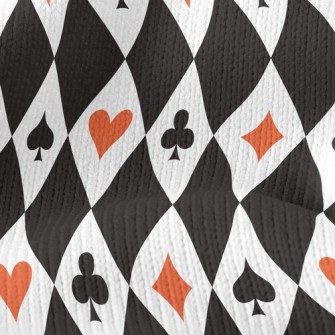 Fashion Diamond Playing Cards Stretch Jersey