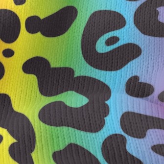 Rainbow Gradient Leopard Print Stretch Jersey