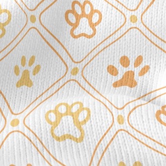 Checkered Dog Footprints Stretch Jersey