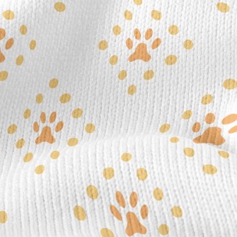 Square Line Dog Footprints Stretch Jersey
