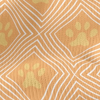Diamond Frame Dog Footprints Stretch Jersey
